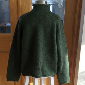 vintage 1990s J. Crew Dark Green Turtleneck Sweater